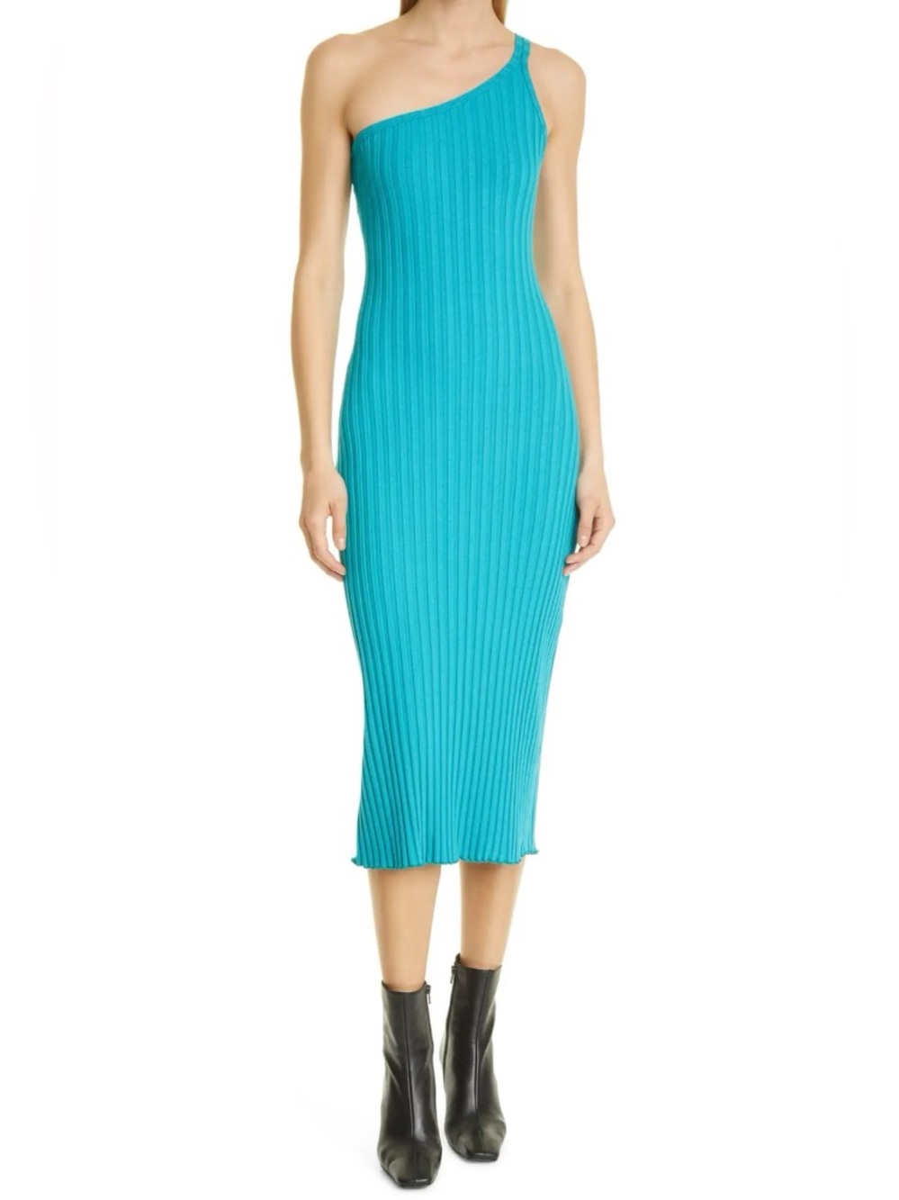 SIMONMILLER Oline One-Shoulder Ribbed Dress